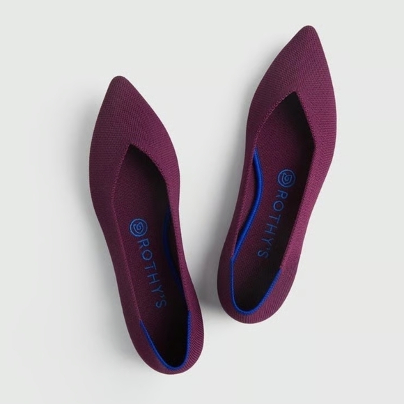 Rothy's Shoes - Rothy's The Point Women's Size 5 W US Burgundy Pointed Toe Slip On Flat Shoes